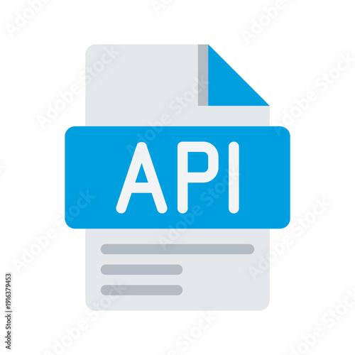 Flat modern icon illustrating API integration between digital platforms and applications.