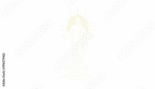 Jesus Christ divine light, resurrection, ascension, religious symbol, sacred art, ethereal glow