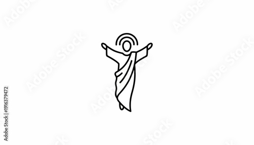 Jesus Christ Icon, Religious Symbol, Ascension, Divine Light, Christian Faith