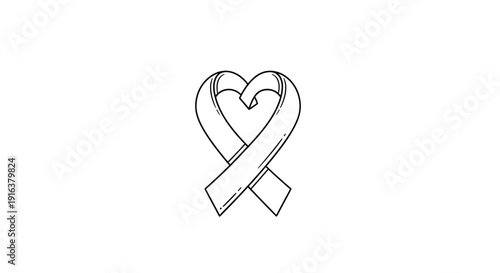 Heart Ribbon Symbol, Awareness, Love, Support, Hope, Charity, Medical, Health