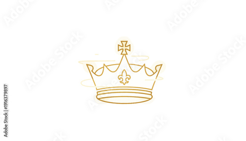 Golden Crown Emblem, Royal Symbol, Luxury and Prestige Icon