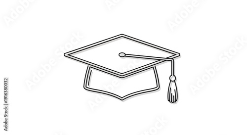 Graduation Cap Icon, Graduation Ceremony Symbol, Academic Achievement, Education Concept