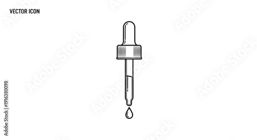 Dropper with Liquid Drop, Medical Science and Laboratory Icon