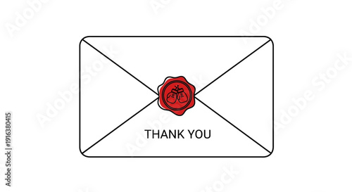 Elegant Thank You Envelope with Red Wax Seal - Formal Correspondence