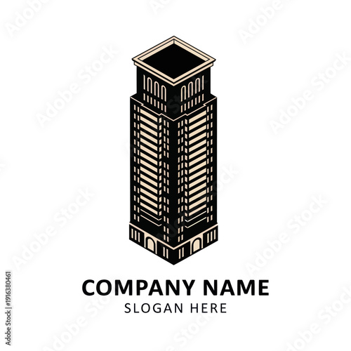 Modern Skyscraper Building Corporate Office Tower.