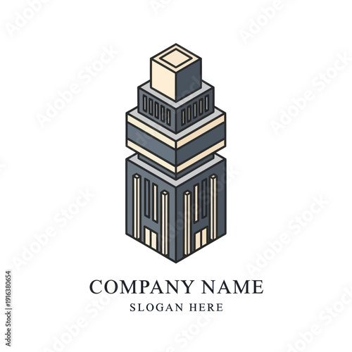 Modern Building Logo Design Template Illustration.