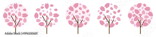 桜の木イラストセット2
