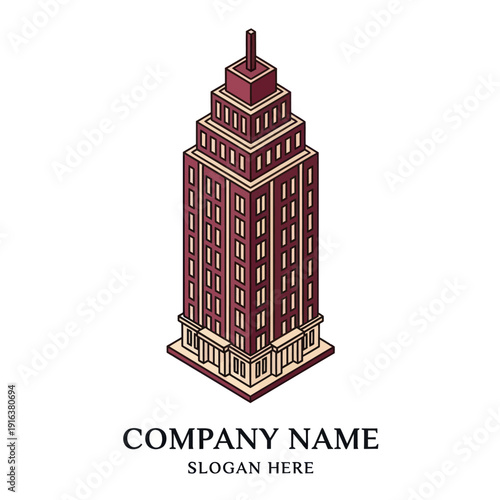 Illustration of a Tall Corporate Building Design.