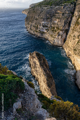 Xaqqa cliffs, Southeast of Malta. Natural landscape