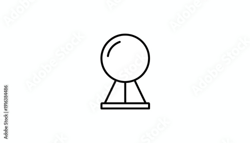 Crystal Ball Icon on Stand, Fortune Telling, Future Prediction, Mysticism, Magic, Divination Symbol