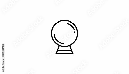 Crystal Ball Icon on White Background - Fortune Telling and Prediction Symbol