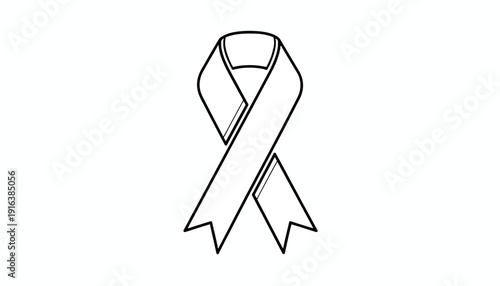 Awareness Ribbon Outline, Symbol of Support and Hope, Cancer Awareness