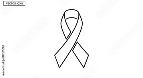 Awareness Ribbon Symbol, Cancer Support, Hope, Charity, Health Care, Vector Icon