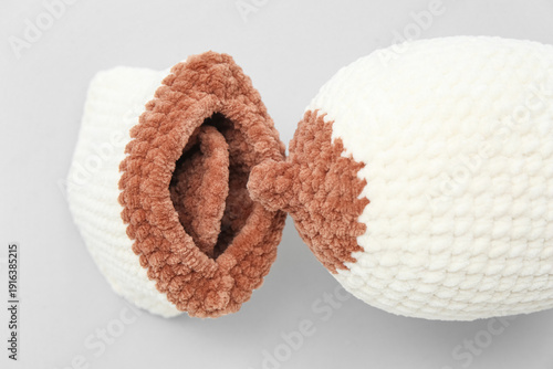 Knitted model of female bre...
