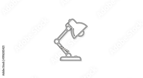 Adjustable Desk Lamp Outline Icon, Modern Design, Minimalist, Study Light, Office Equipment