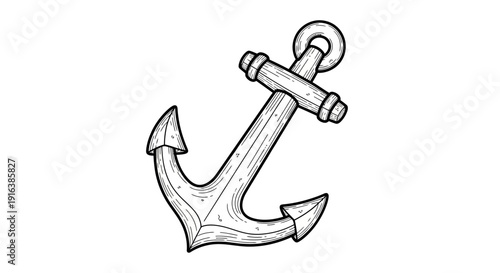 Vintage Anchor Illustration: Nautical Symbol of Stability and Adventure