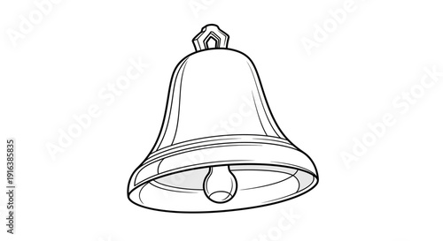 Vintage Bell Illustration: Classic Design, Retro Charm, Isolated White Background