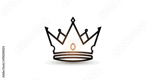 Royal Crown Icon with Gemstone, Luxury Symbol, Regal Emblem, King Queen Symbol