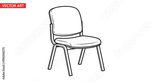 Simple chair, vector illustration, isolated on white background, clean design