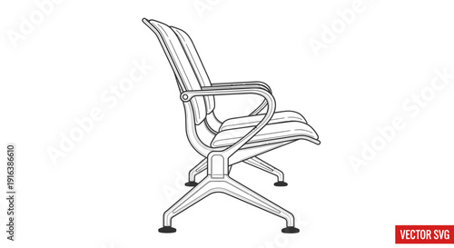 Modern Waiting Room Chair - Vector Illustration