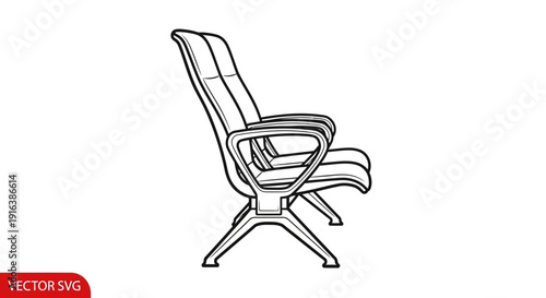 Modern Waiting Room Chair Icon Vector Illustration