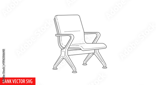 Modern Waiting Room Chair Vector Illustration