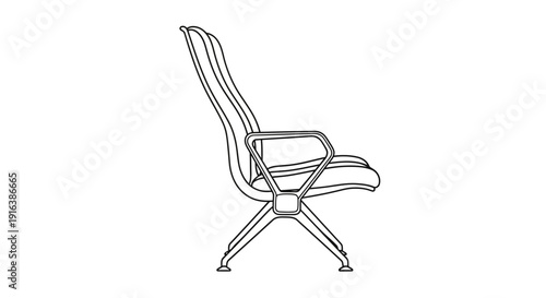 Modern Waiting Room Chair with Metal Frame and Ergonomic Design