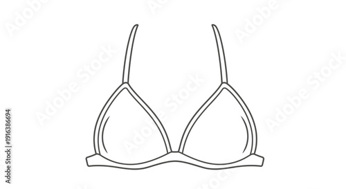 Minimalist Line Art Illustration of a Triangle Bikini Top