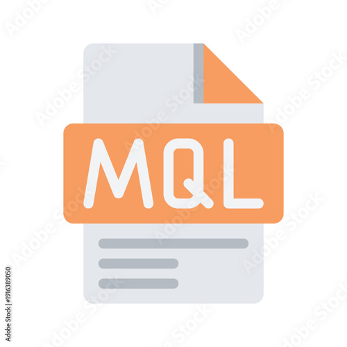 Flat icon illustrating marketing qualified leads in sales funnel analysis.