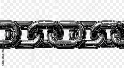 metallic chain links, steel connection, strong industrial structure