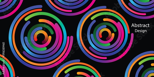 Vibrant rainbow colored swirls and spirals art