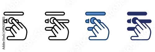 Controlling icon set, multiple style collection with control panel, settings, adjustment