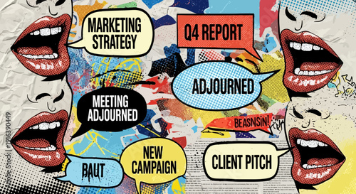 business meeting concept with speech bubbles