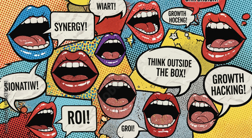 Comic book speech bubbles, business concepts, marketing ideas