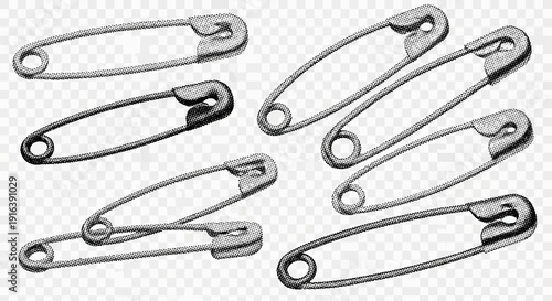 safety pins, metal, sewing, craft, fasteners, accessories, isolated