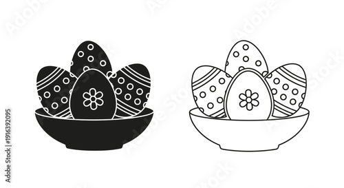 Easter eggs in basket, colorful easter eggs, easter illustration, easter basket Vector