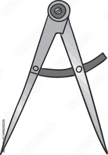 Compass color drawing. Carpentry tool. Woodwork instrument