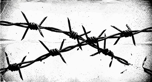 barbed wire fence, danger and security concept