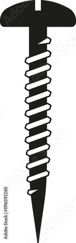 Industrial screw black icon. Iron fastener symbol