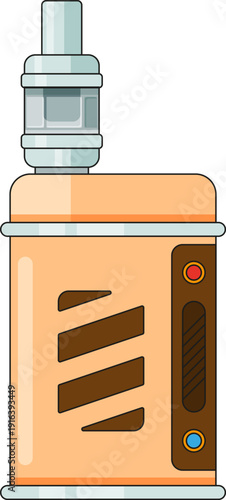 Electronic vape device. Cartoon flavor liquid smoking