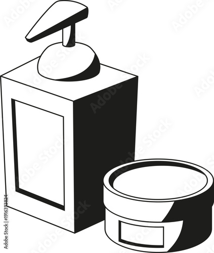 Beauty care products black icon. Body lotion bottle