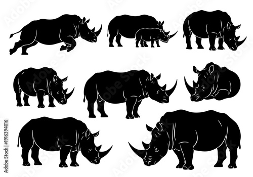 wild animals silhouettes