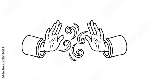 Magical Hands Conjuring Swirling Energy and Wind
