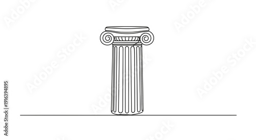 Ionic Column, Ancient Greek Architecture, Fluted Pillar, Volute Capital, Architectural Element