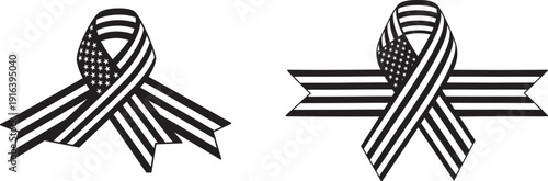 Memorial day patriotic ribbons symbolizing honor and remembrance for fallen heroes