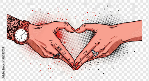 hands making heart shape, love and romance concept