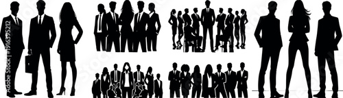 Business People Silhouettes Corporate Teamwork Design