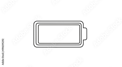 Empty Battery Icon Outline, Low Power Symbol, Energy Concept