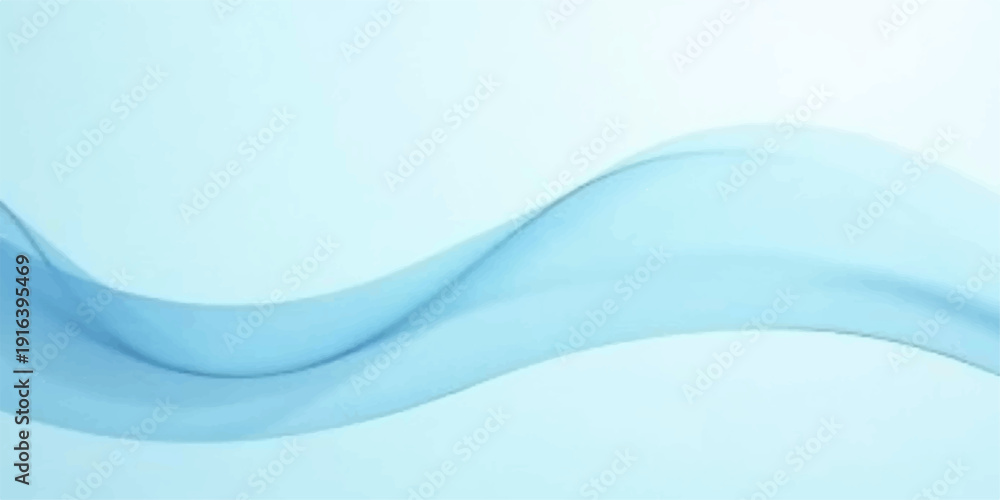 Fototapeta premium A flowing abstract blue wave design features smooth vector lines and a wavy water pattern to create a motion-filled backdrop with a soft light texture