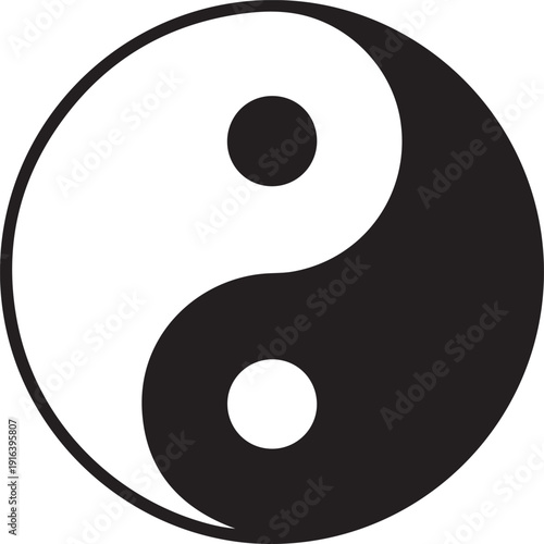 The yin and yang symbol represents harmony and balance Vector, illustration